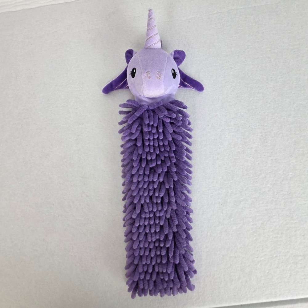 Norwex Kids Pet To Dry Purple Unicorn BacLock Chenille Microfiber Hand Towel